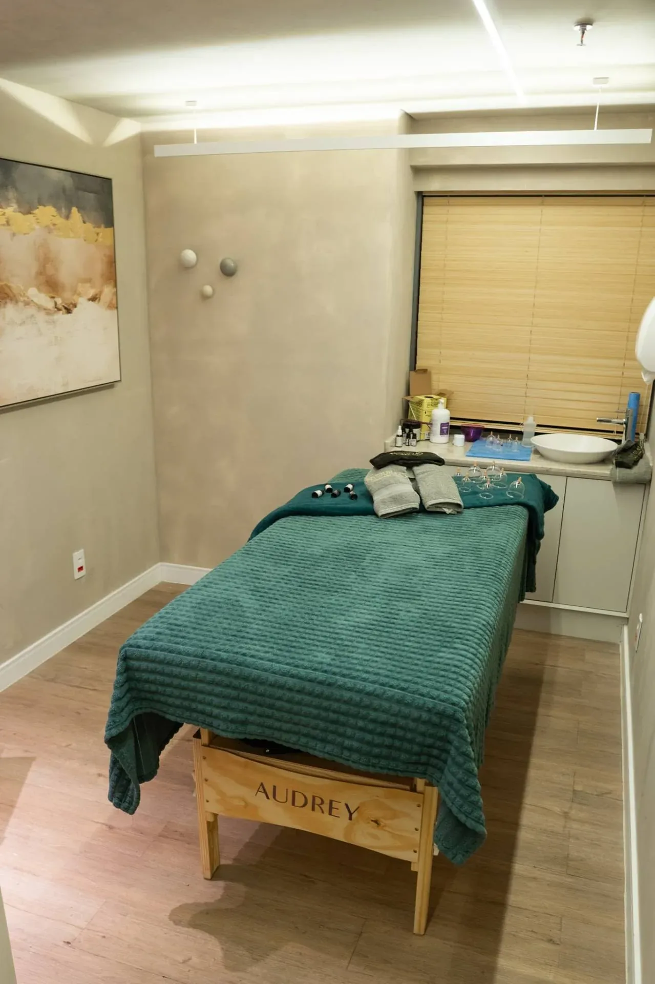 Sala de spa e massagem do Instituto AG